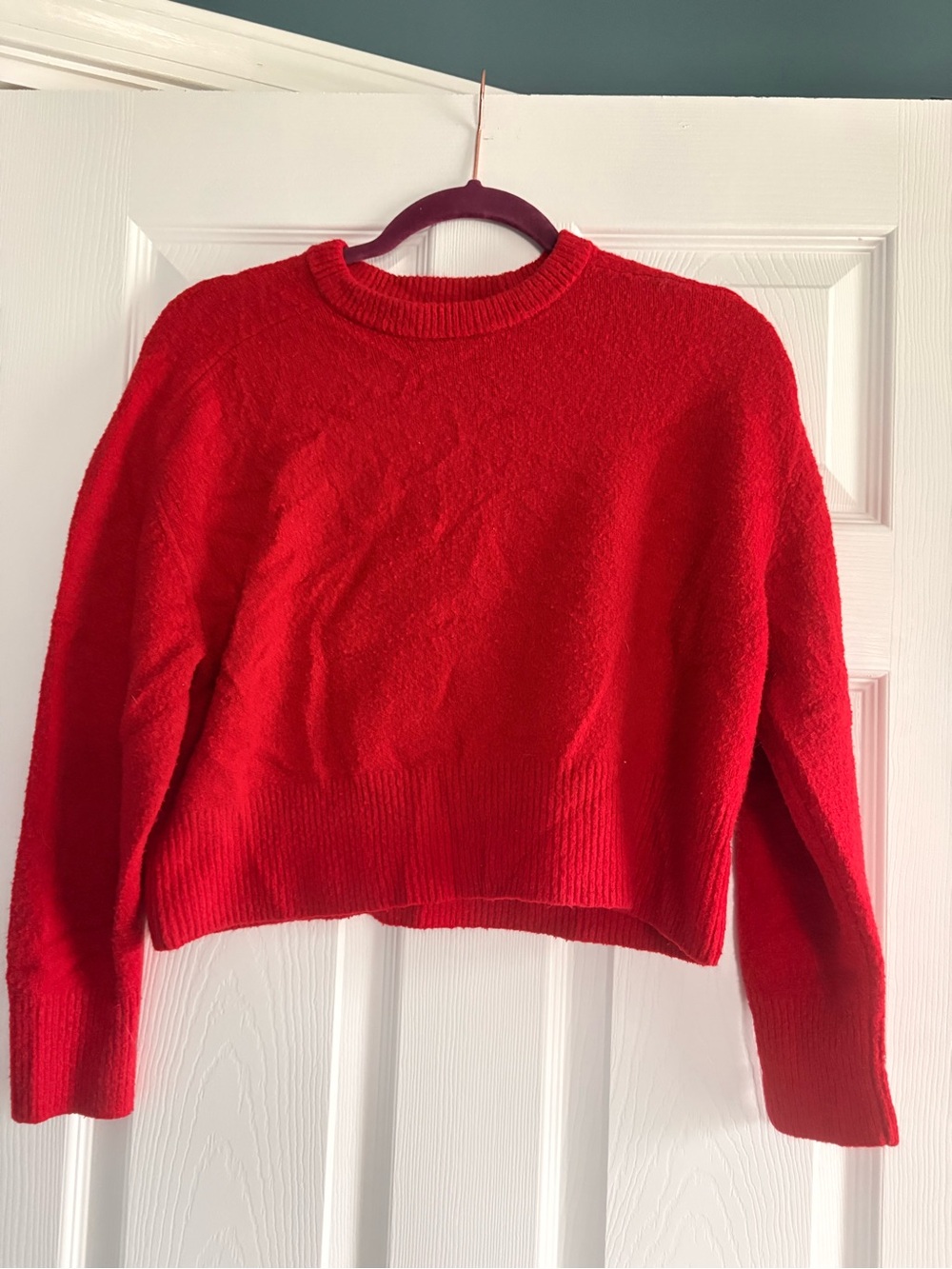 Red Crewneck Women's Sweater